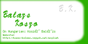 balazs koszo business card